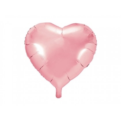 Balionas folinis "Širdelė" šviesiai rožinis 45cm